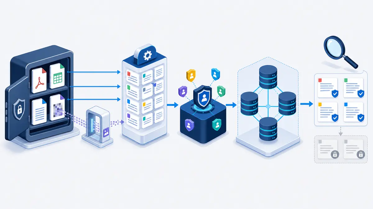 Architecture de la recherche plein texte Nextcloud avec fournisseur, index et contrôle des droits